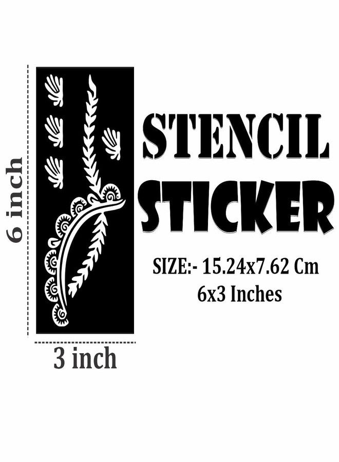 ORDERSHOCK DIY Mehndi Design Sticker Sheets with Soft Finish and Clear Lines Kids can Decorate notebooks, Drawings, or School Projects with Stencil Stickers - Image 4